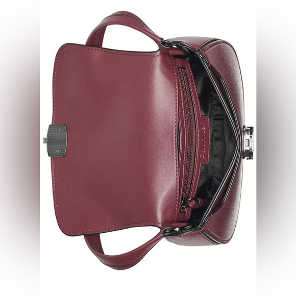 Calvin Klein Alina Shoulder Bag Red clasp closure  compact and sophisticated EUC - Picture 10 of 11